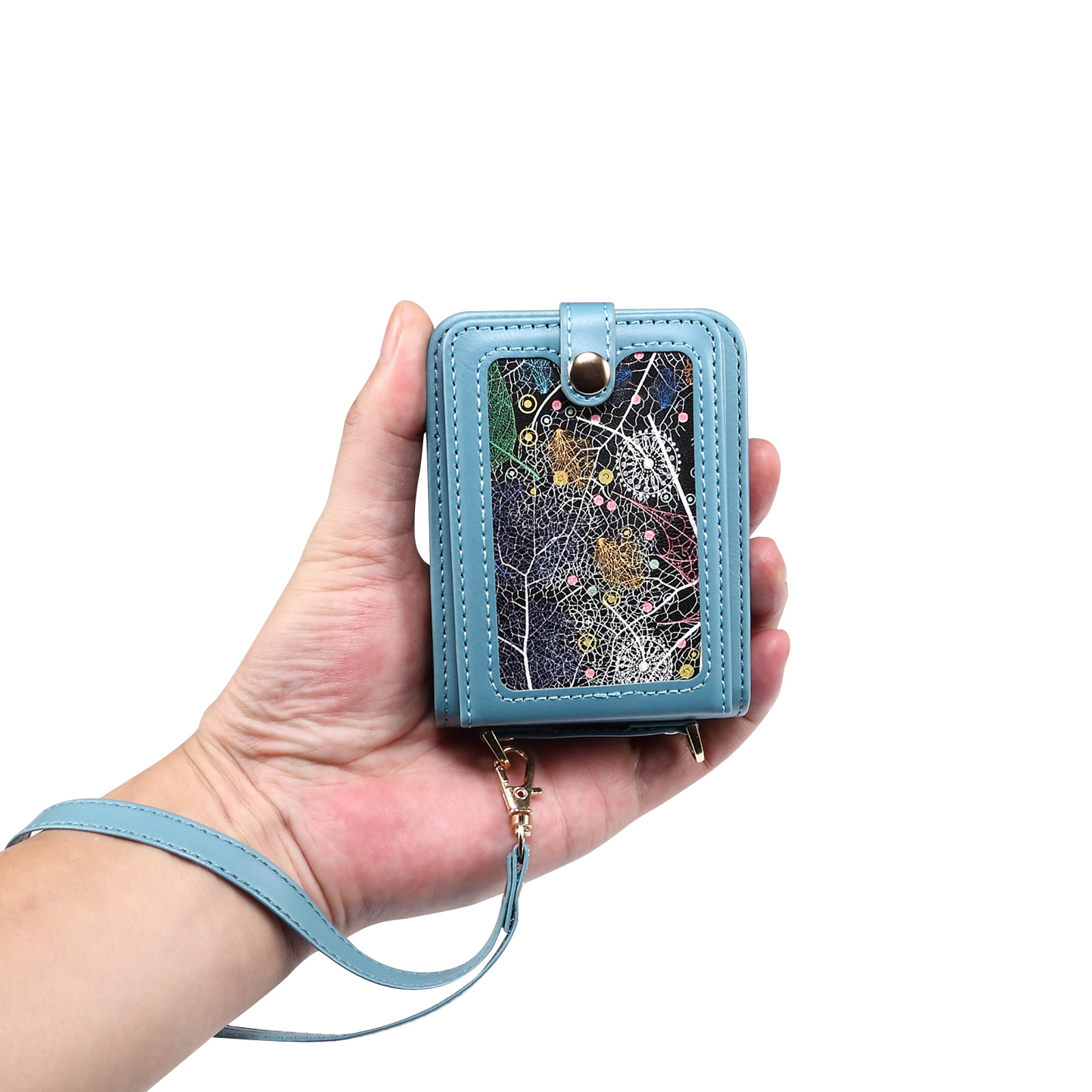 Adatto per Samsung ZFLIP5 Vast Interstellar Leather Pattern Card Insert zflip4 Custodia per telefono pieghevole con cinturino diagonale_voghion.com