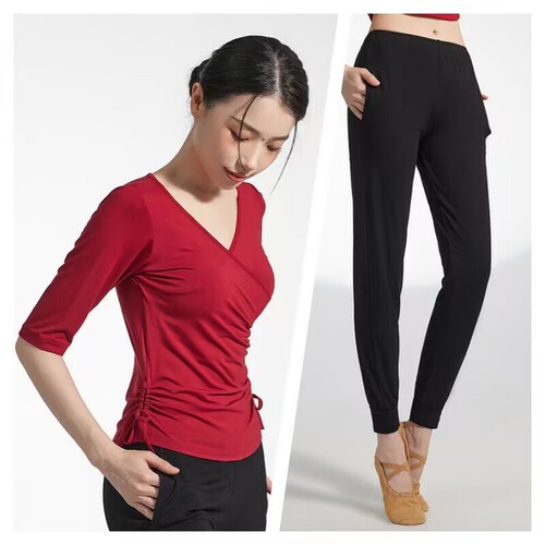 Dancewear for wholesale - Spring and Autumn Season Adult Figure Training Top, Black Color, Modern Classical and Latin Dance