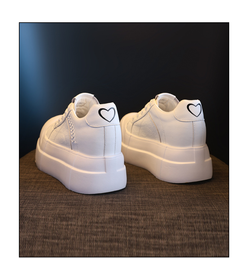Giày sneaker nữ đế dày tăng chiều cao phong cách trắng basic — màu đen chi tiết 20