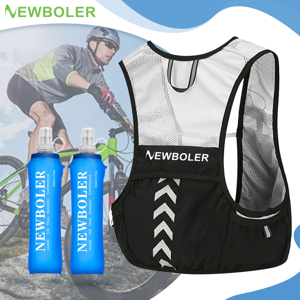 NEWBOLER cross-border outdoor cycling marathon running backpack, breathable new vest-style backpack with water bottle and hydration pack