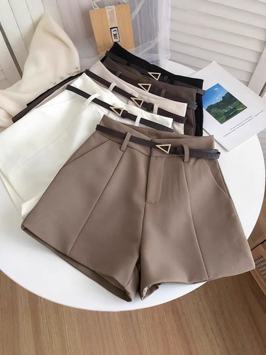 Suits and shorts, women's spring and summer temperament, all-matching, slimming, high-waist, draping casual pants, wearing wide-leg a-line pants