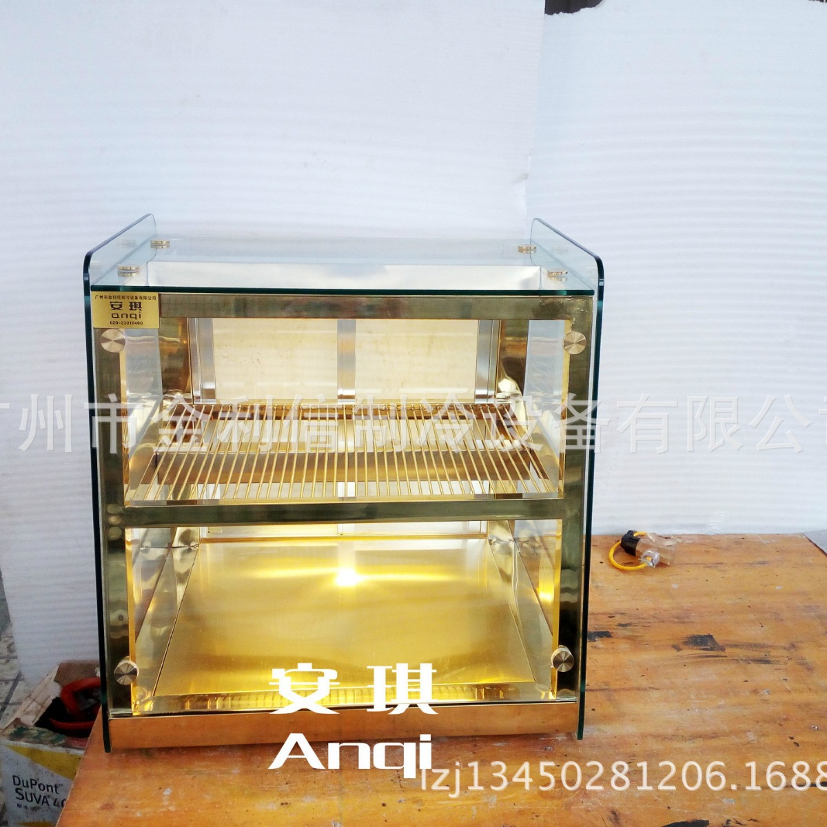 安琪牌台式直角土豪金红豆蛋挞加热展示柜肉松小贝蛋糕暖酥炉