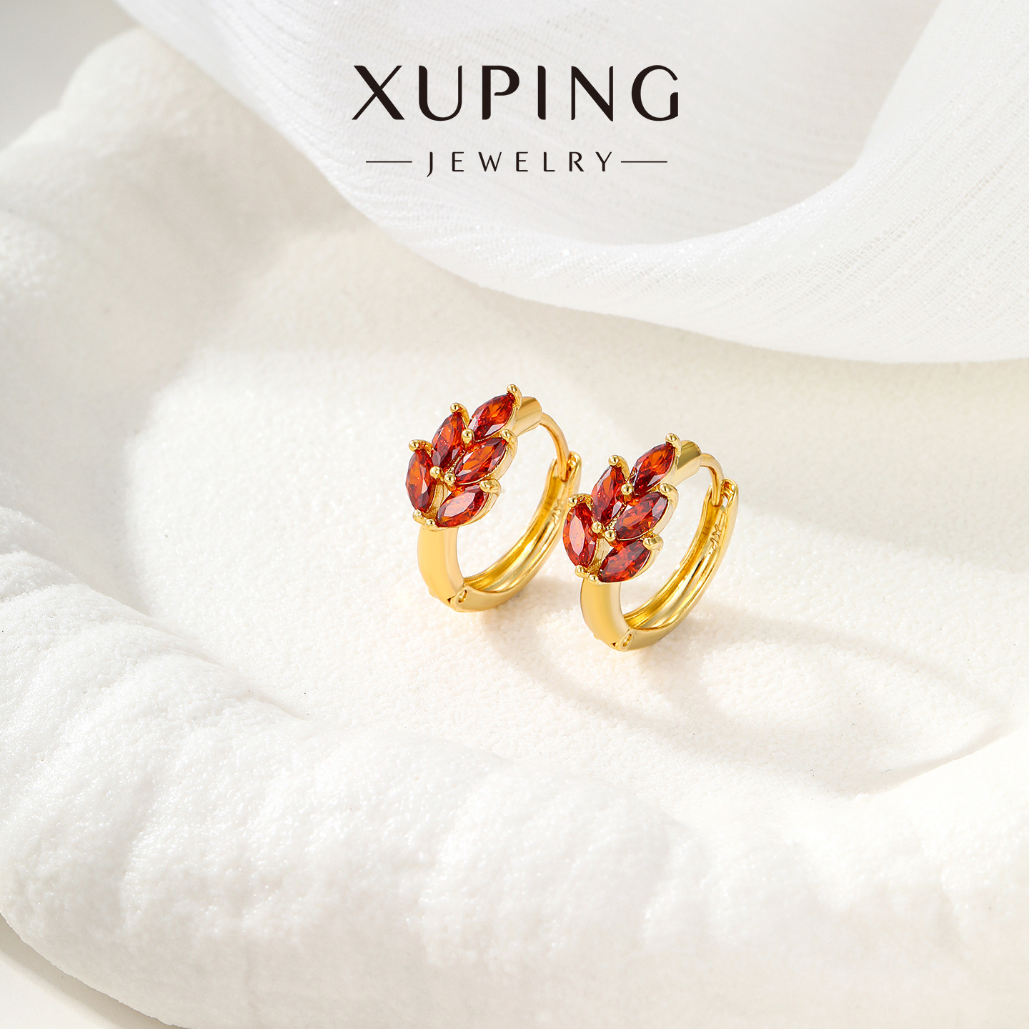 Xuping aleación de moda 24K color exquisito pequeño zircon orejas de trigo nicho de alta sensación perno personalizado para mujeres