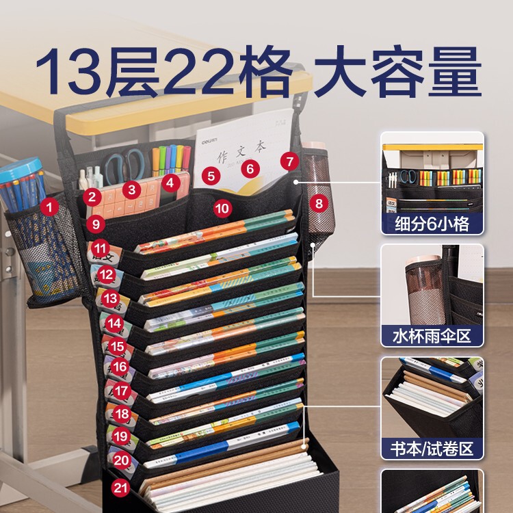 有力な大容量はテーブルを厚くして本の袋1200D高校生の中学生の本の袋の机を掛けて学生を収納します。|undefined