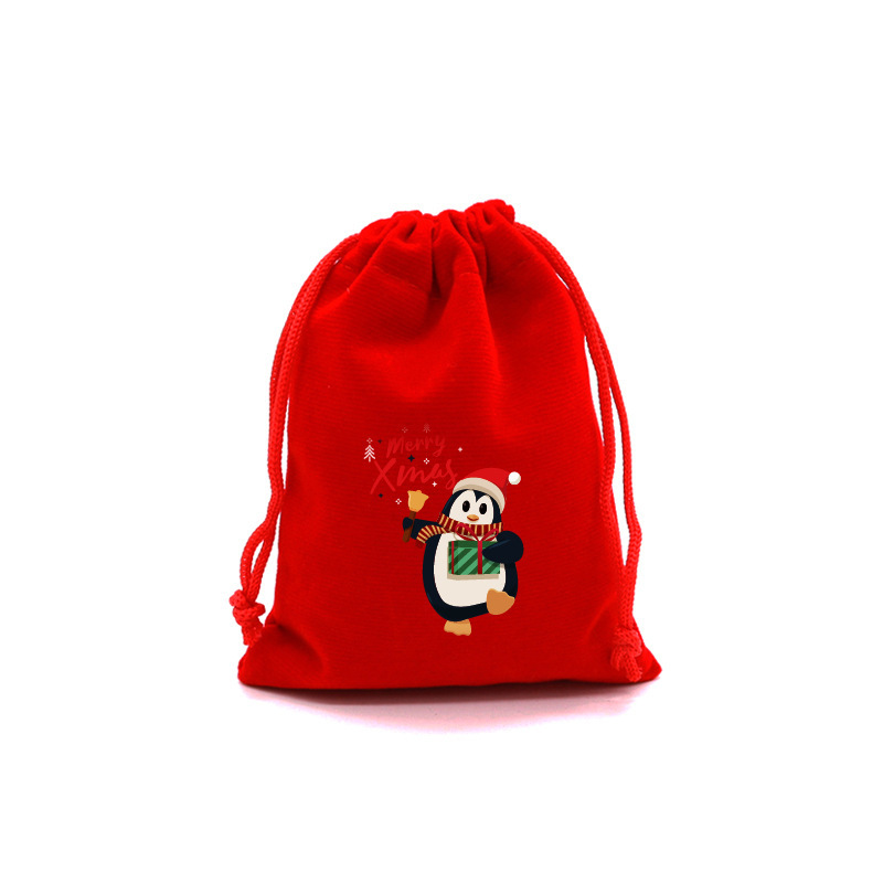 Amazonクロスボーダークリスマスギフトバッグ巾着バッグクリスマスキャンディバッグホリデーパーティーレッドベルベットギフトバッグ|undefined