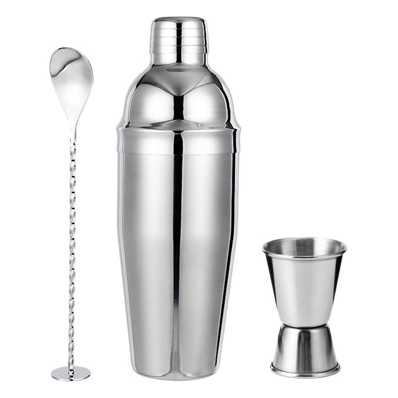 Nuevo traje de herramienta de coctelera de acero inoxidable transfronterizo conjunto de 3 piezas coctelera Shaker
