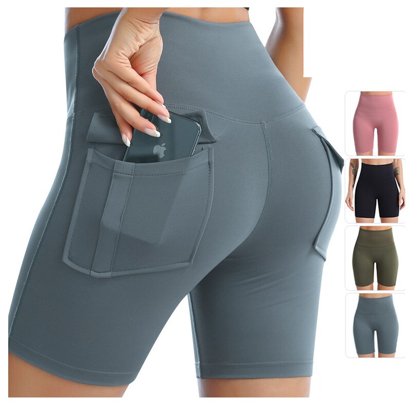 Cross-border quick-drying sports shorts women's high waist hip lifting nude fitness pants sweat basketball training running yoga pants