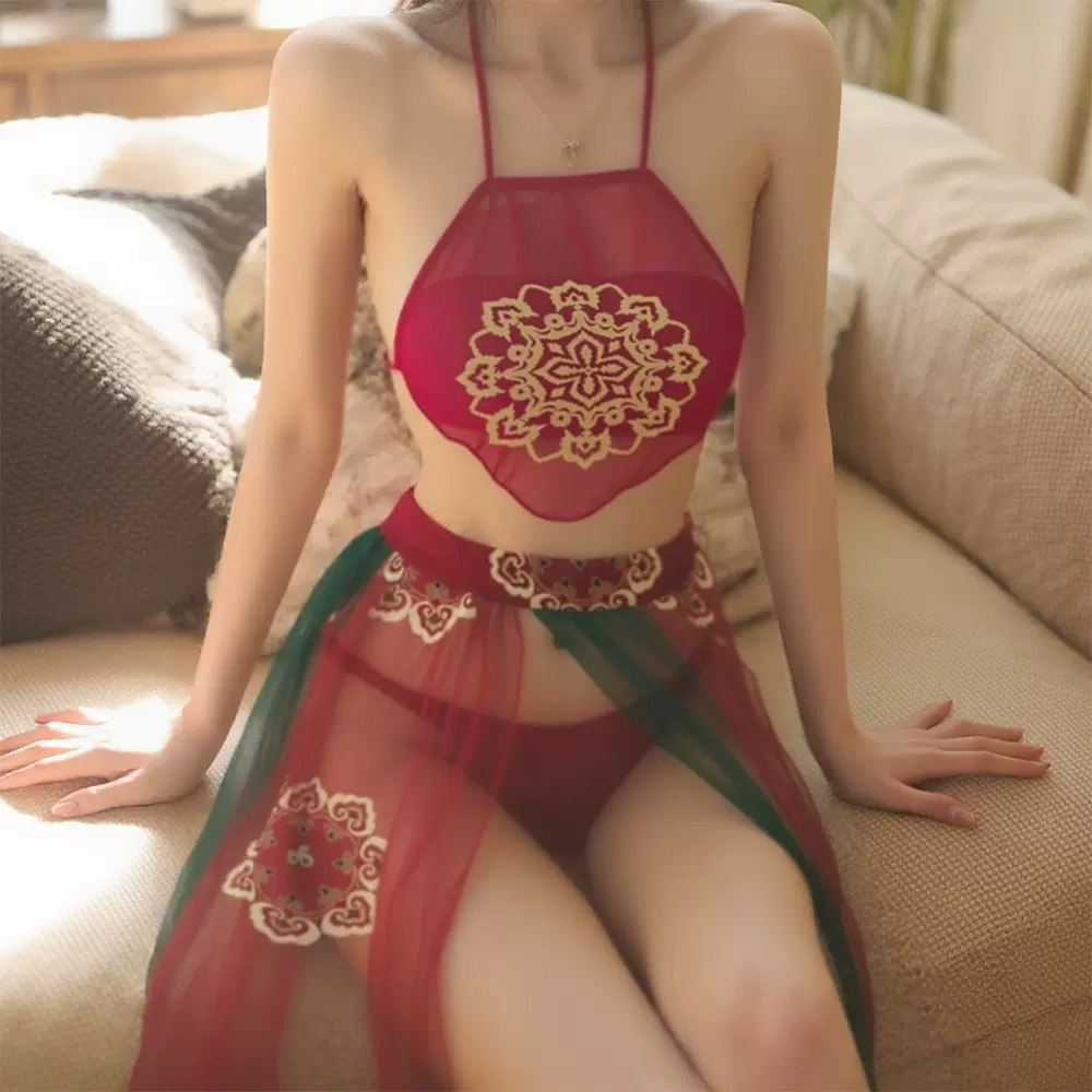 情趣内衣异域古风敦煌性感成人肚兜式薄透睡裙套装女诱惑情侣趣味