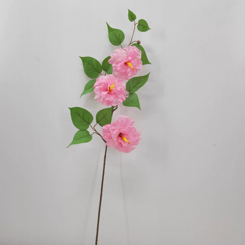 扶桑花大红花仿真花婚庆布置摄影道具商店布景-旭高档仿真花花卉