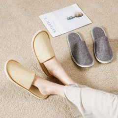 Hotel Home Linen Slippers Summer Outdoor Thick Sole Men Women Homestay Foam Spring and Autumn Slippers Disposable Slippers