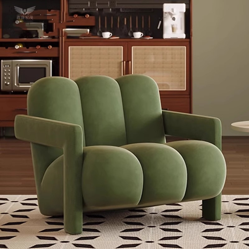 Sala de estar perezosa sofá de balcón simple sala de recepción moderna silla de aire crema diseñador de alta calidad