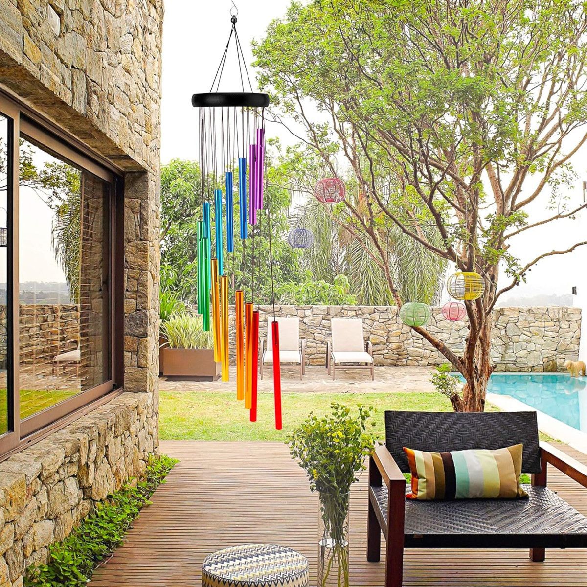 12管风铃新款风铃欧美吊铃手工房间风铃挂件阳台庭院户外客厅日式