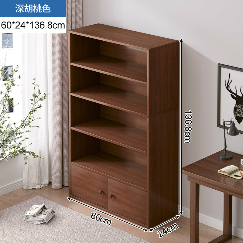 Estante de libros pequeño estante de almacenamiento multicapa de piso armario pequeño armario contra la pared de madera sólida gabinete bajo