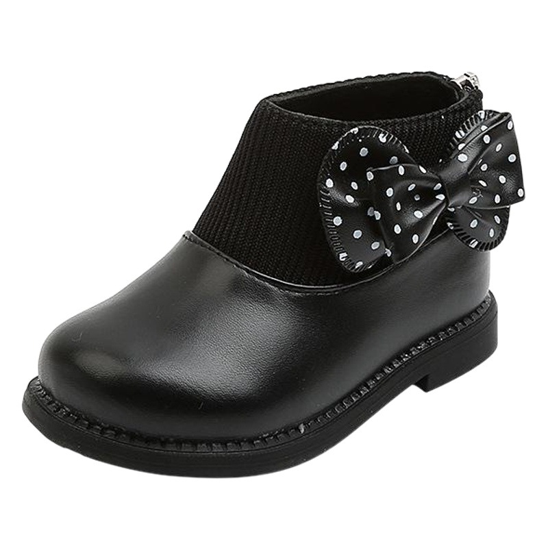 Children's Cotton Boots 2023 Winter New Children's Shoes Korean Style Girl's Soft Bottom Leather Boots Baby's All-match Fleece-lined Martin Boots