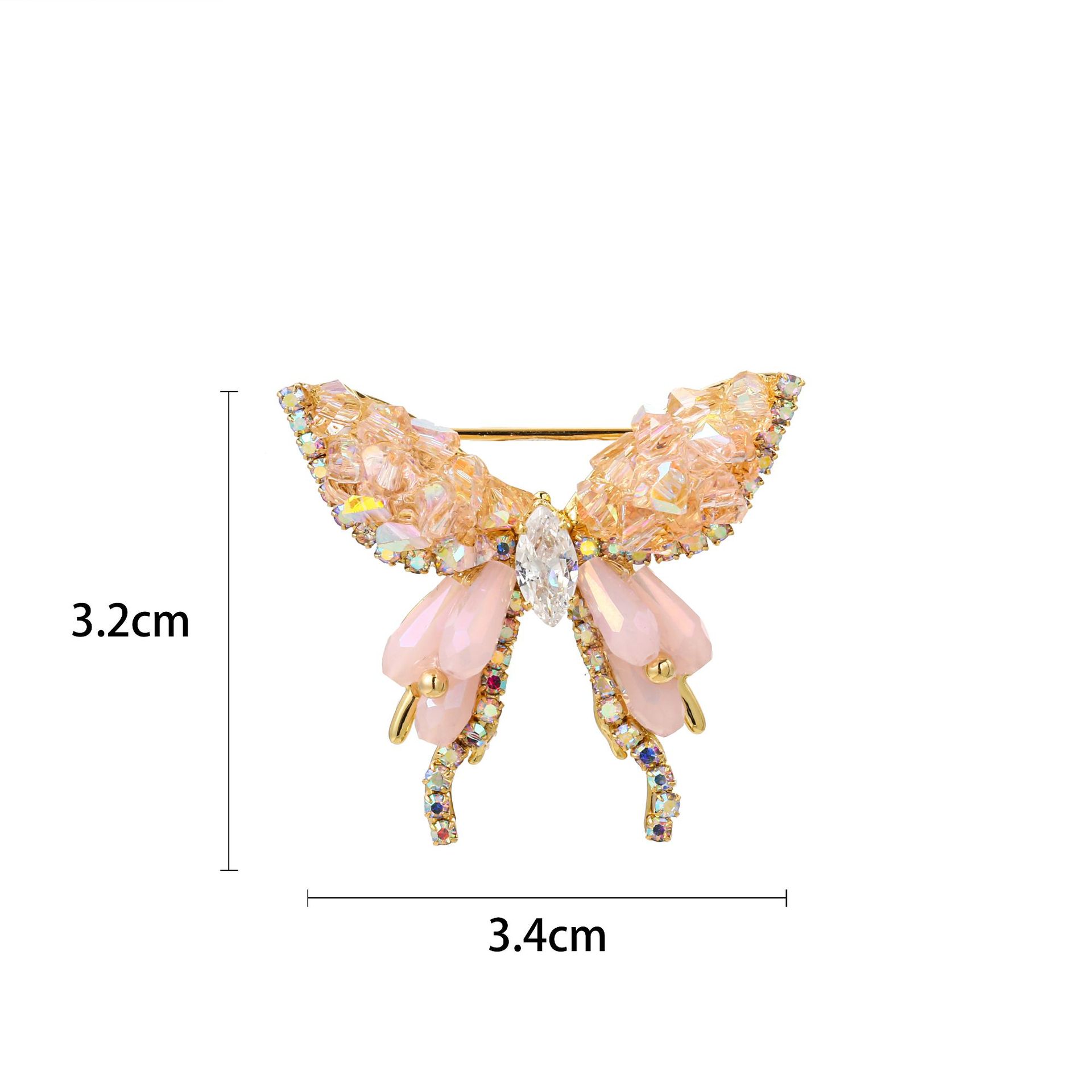 Élégant Papillon Perles Baroques Le Cuivre Femmes Broches display picture 7