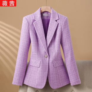 Short Suit Jacket Women's Short 2024 Autumn and Winter New Elegant Slim Fit Wool Stylist Casual Suit