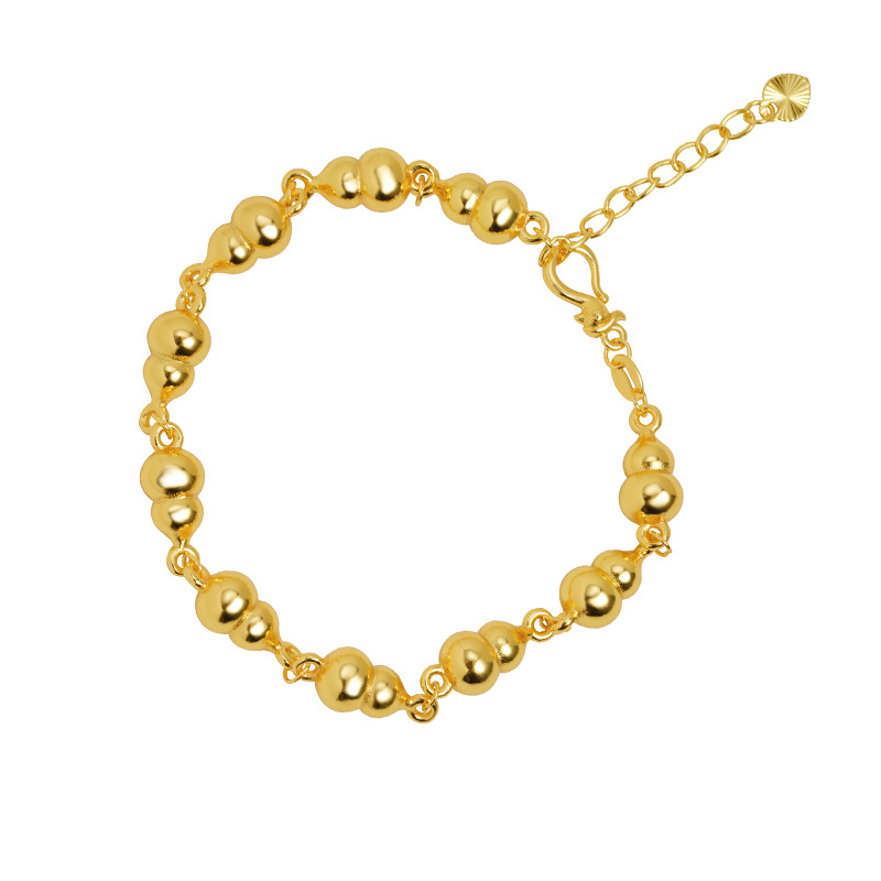 Nuevo gufa sha pulsera de oro nacional marea retro calabaza Fulu pulsera temperamento masculino y femenino bronce joyas chapadas en oro al por mayor