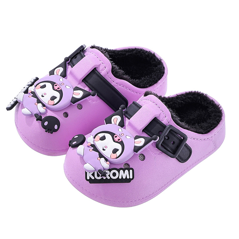 Sanliou zapatillas de algodón de invierno para niños, niñas y niñas, calentamiento y terciopelo, Kulomi impermeable, bolsas de tacones para niños, niños