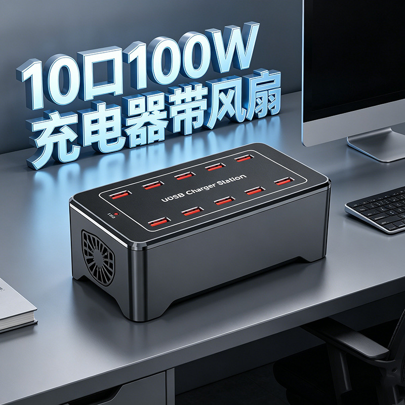Cross-Border USB Power Strip 100W Charger 5V1A2A2.4A110V/240V Multi-Port Mobile Phone Power Bank Power Supply