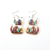 Acrylic earrings, bookshelf, European style