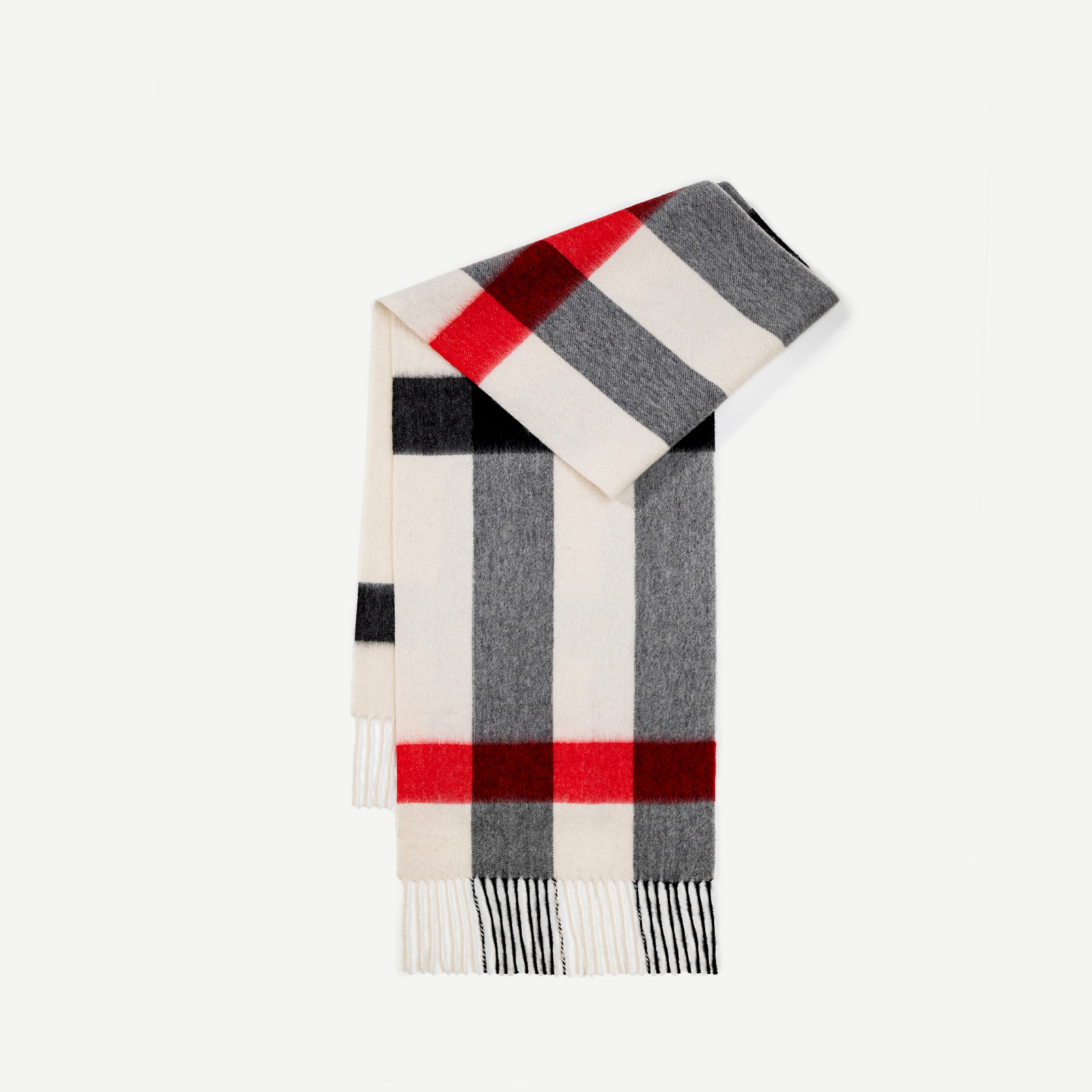 Nuevo estilo europeo y americano 100% bufanda de lana para mujer otoño e invierno chal a cuadros de alta calidad bufanda de borla simple salvaje al por mayor