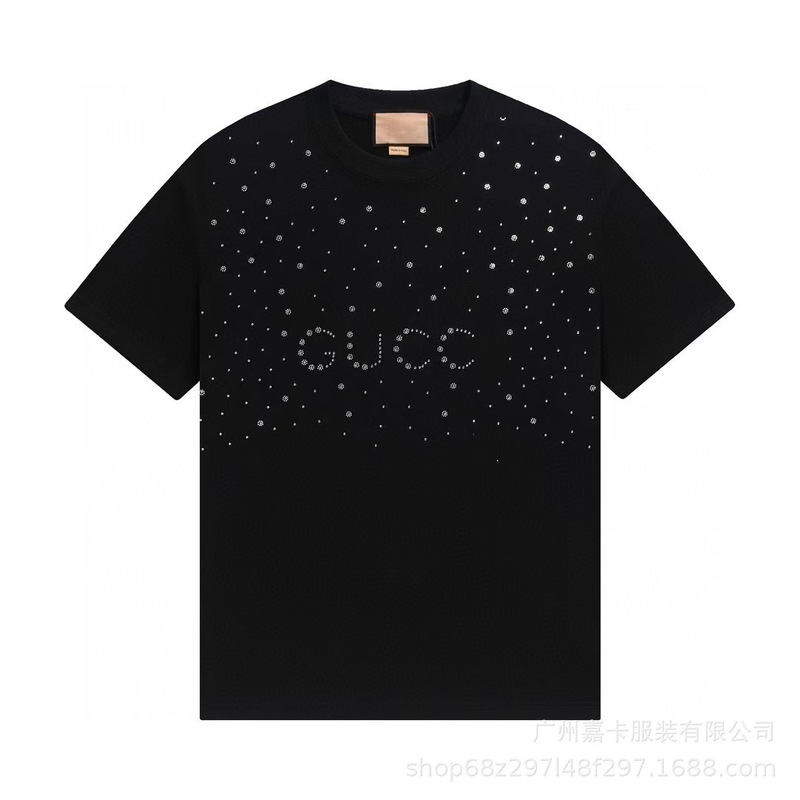 クロスボーダーハイエンドGファミリーTシャツラウンドネックフロントロゴ柄シリーズカジュアル男女同型半袖Tシャツ|undefined