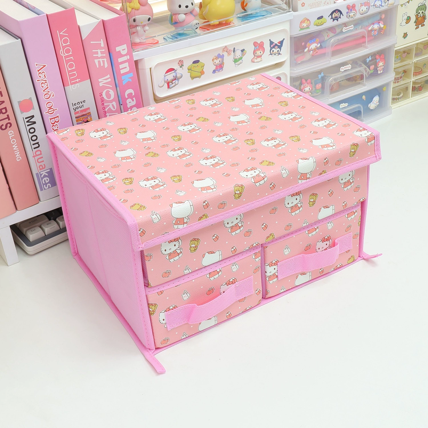 Cartoon cloth, underwear, double-layer storage box, bra, socks, foldable stationery