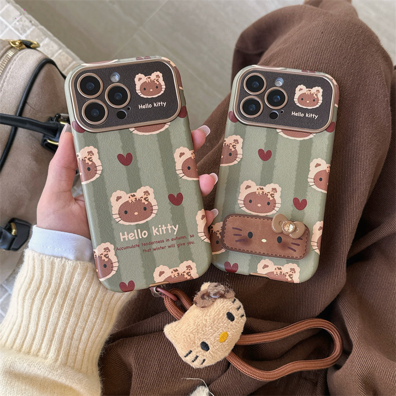 Ins verde raya kt para iphone14 lindo 16ProMax funda para teléfono 13 Apple 15 soporte 16P cordón