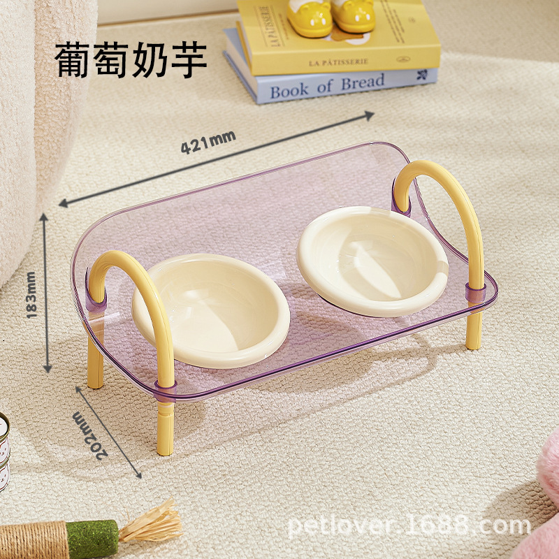 猫碗护颈可调节双碗架猫粮碗狗碗防打翻宠物用品跨境热销款宠物碗|undefined