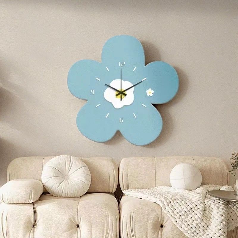 Casual Wall Clock Clock Wall Hanging Guest Restaurant Creative Flower Bedroom Pastoral Style Room Decoration Silent Clock