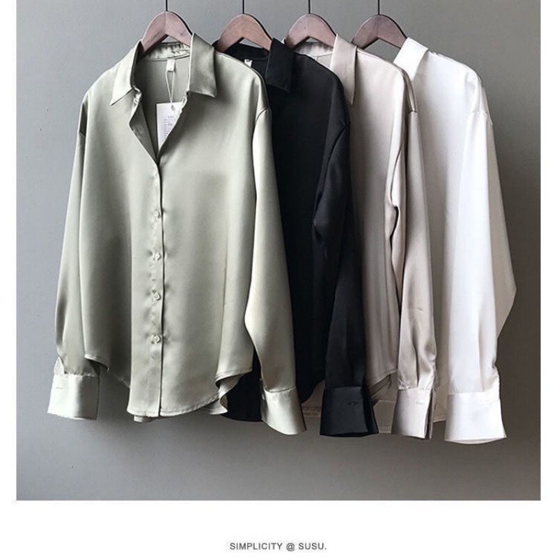 Imitation Silk Satin Shirt with a Unique Design, Mature yet Youthful Style, 2026 Summer Korean Version, Loose Fit, Ol White Minimalist Shirt Imitation Silk Satin Shirt with a Unique Design, Mature yet Youthful Style, 2026 Summer Korean Version, Loose Fit, Ol White Minimalist Shirt