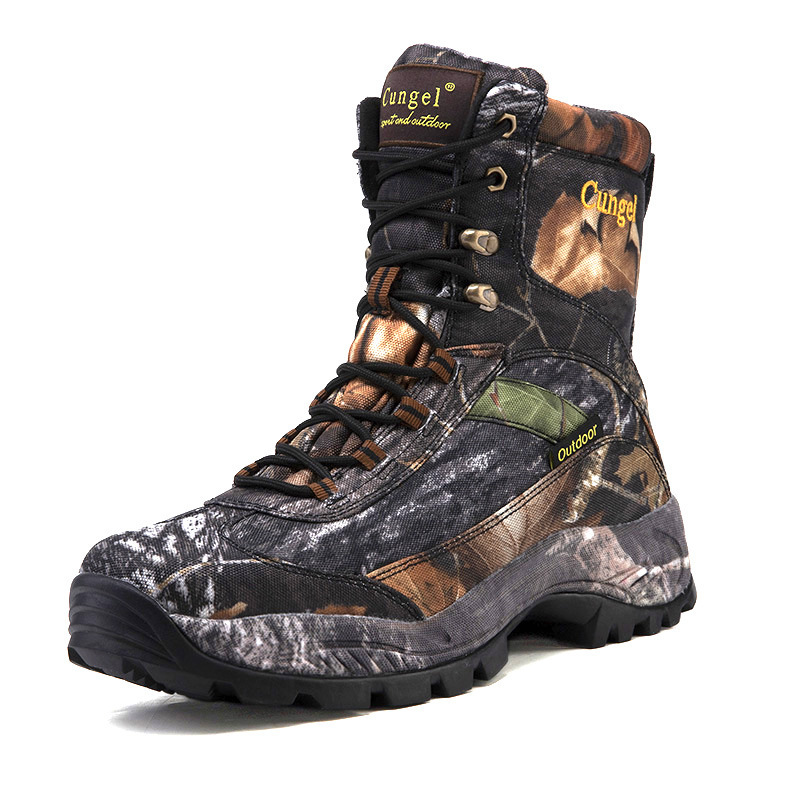 Men's outdoor large -size foreign trade dedicated to camouflage boots, anti -slip, wear -resistant waterproof hidden mountaineering hunting and wrap boots 5