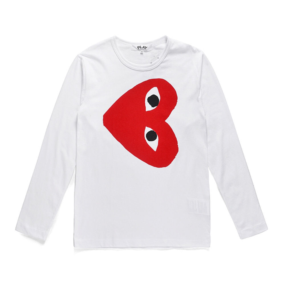 川久play2023年春の赤い愛のアルファベットのロゴのプリントの長袖のtシャツの男女は同じです。