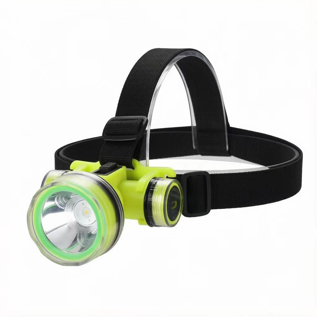 Cross-border high-intensity, long-range diving headlamp with long battery life, designed for use while exploring the beach, IPX8 waterproof rating, USB rechargeable