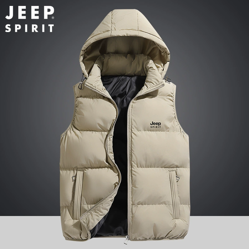 JEEP Jeep 2024 новые мужские съемные шляпы жилет мужские осенние и зимние плечи жилет с капюшоном 2980