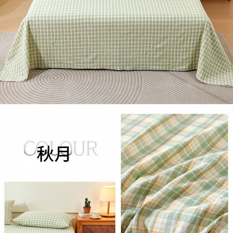 Sábanas engrosadas de algodón puro pieza única 100 algodón nuevo dormitorio de estudiantes azul edredón para dormir desnudo juego de tres piezas de funda de almohada individual