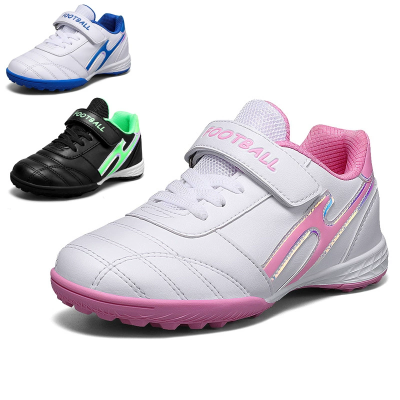 Детская футбольная обувь для мальчиков и девочек Учащиеся начальной и средней школы, тренировочная обувь для соревнований, шлифовальные наклейки, плоские сломанные ногти, искусственная трава