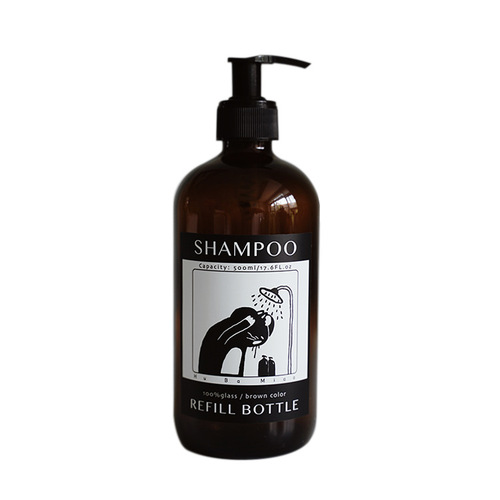 BB4C Wholesale Eight Meow Store New Glass Dispensing Bottles Shampoo and Shower Milk Empty Bottles Press and Clean
