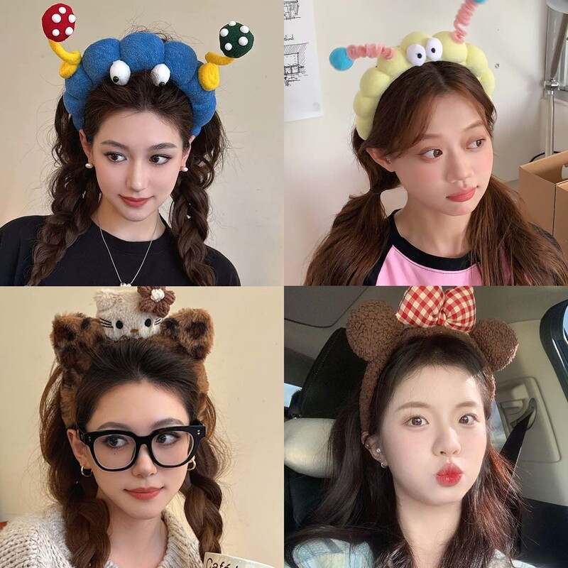 可爱扭扭棒大眼仔洗脸发箍女2025新款搞怪可爱氛围感趣味拍照头饰|undefined