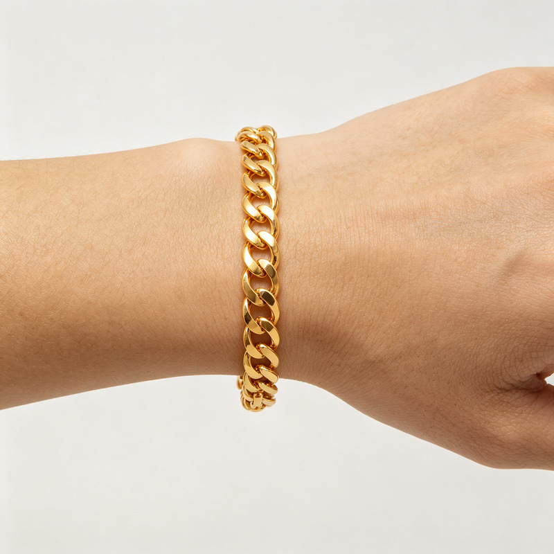 Cross-border explosions European and American fashion personality Joker hip-hop Cuban thick chain unisex simple bracelet chain wholesale Cross-border explosions European and American fashion personality Joker hip-hop Cuban thick chain unisex simple bracelet chain wholesale