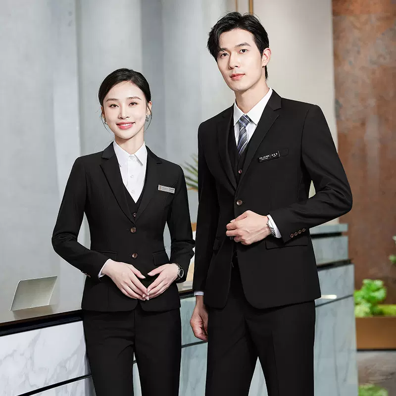 四季女同款职业西服套装商务新款职业西装销售办公室工作服正装男