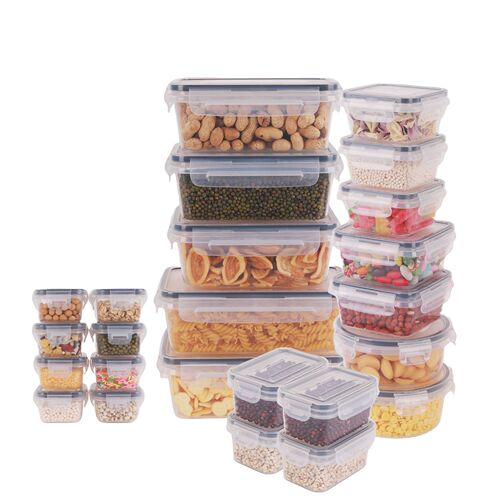 26-Piece Set Sealed Storage Plastic Fresh-Keeping Containers, Refrigerator Storage Containers with Lids, Transparent Leak-Proof Storage Boxes