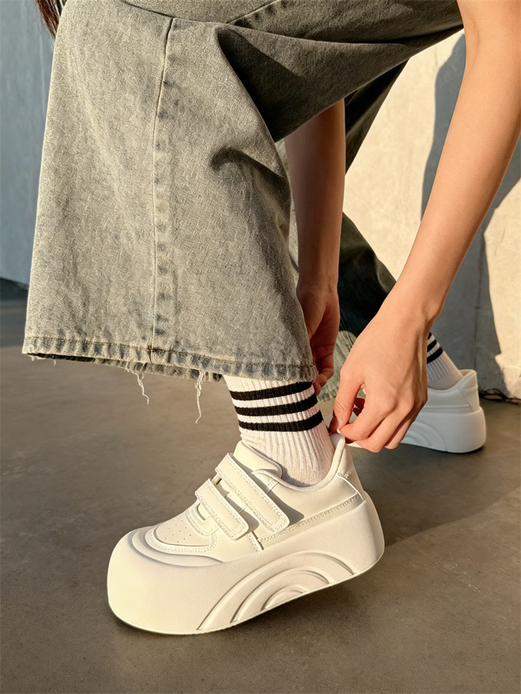Scarpe platform stile pane donna velcro cloud bianco_voghion.com