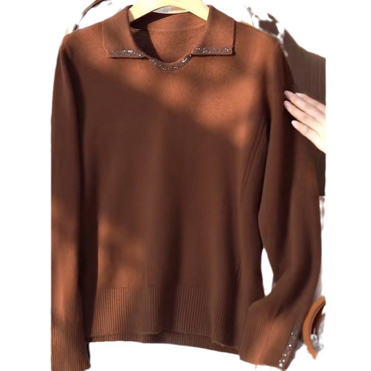 폭발의 세대 업그레이드 기모 버전 2024 겨울 새로운 기질 외국 스타일의 스웨터 느슨한 코트