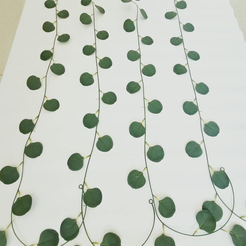 2m Artificial Eucalyptus Leaves Vines Willow Leaves Eucalyptus Leaves Fake Leaves Money Leaves Plastic Green Leaves Vines Wholesale