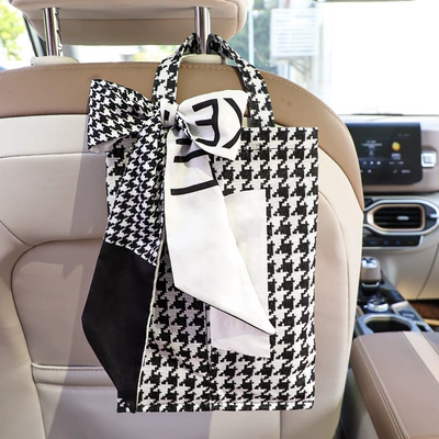 Car Tissue Box, Trash Can, Car tissue box/set - houndstooth-free-houndstooth-silk-scarf