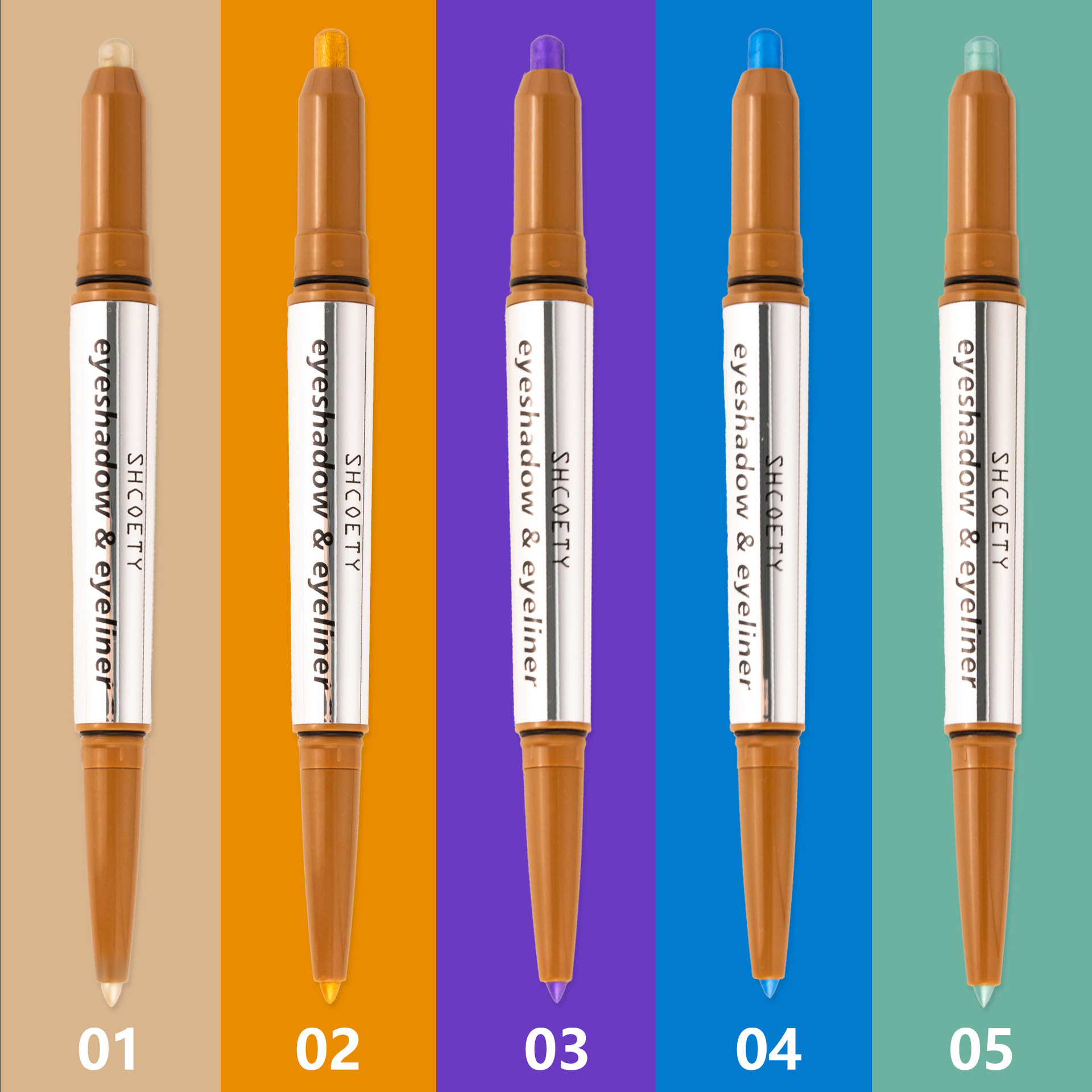 SHCOETY dual-head eyeshadow and eyeliner pen two-in-one lazy person high-gloss eyeshadow stick, waterproof and non-smudging, multi-color cross-border undefined