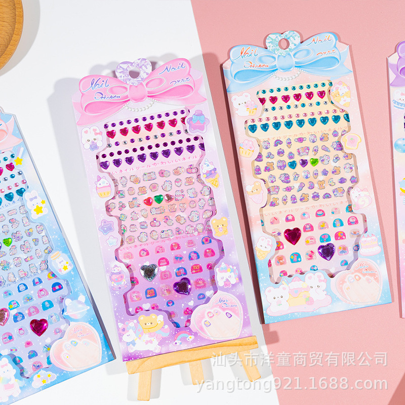 YT-TG Fresh Cute Girl DIY Nail Sticker Stereo Acrylic Diamond Decorative Hand Account Love Diary Sticker