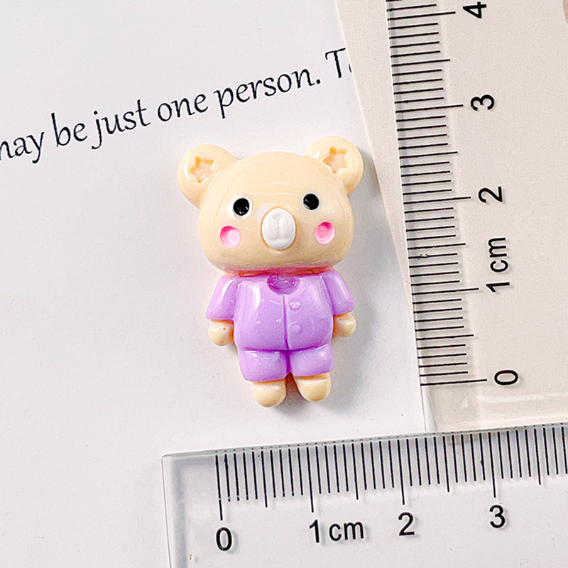 Dibujos animados oso brillante accesorios de resina conejo lindo cerdo DIY crema pegamento horquilla accesorios para el cabello teléfono caso paquete de material