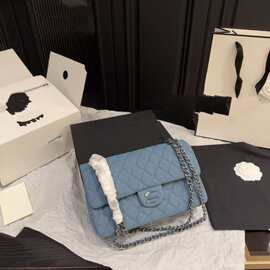 跨境新款牛仔链条单肩女包手拎包时尚百搭高级感小香风轻奢风